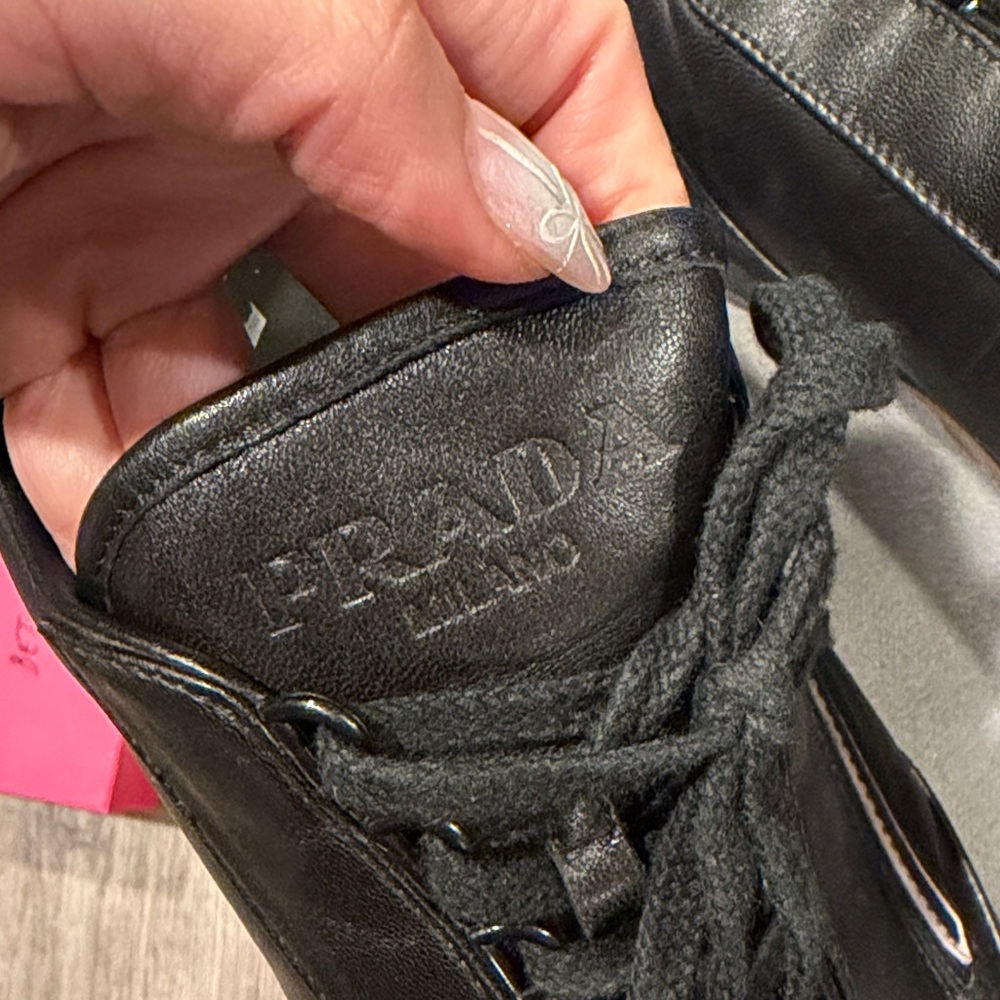 Prada Men's Black Leather Sneakers - Picture 9 of 14